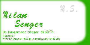 milan senger business card